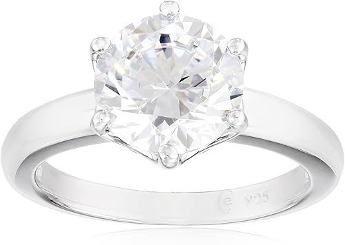Tienda Collection Sterling Silver Solitaire Ring set with Round Infinite Elements Cubic Zirconia