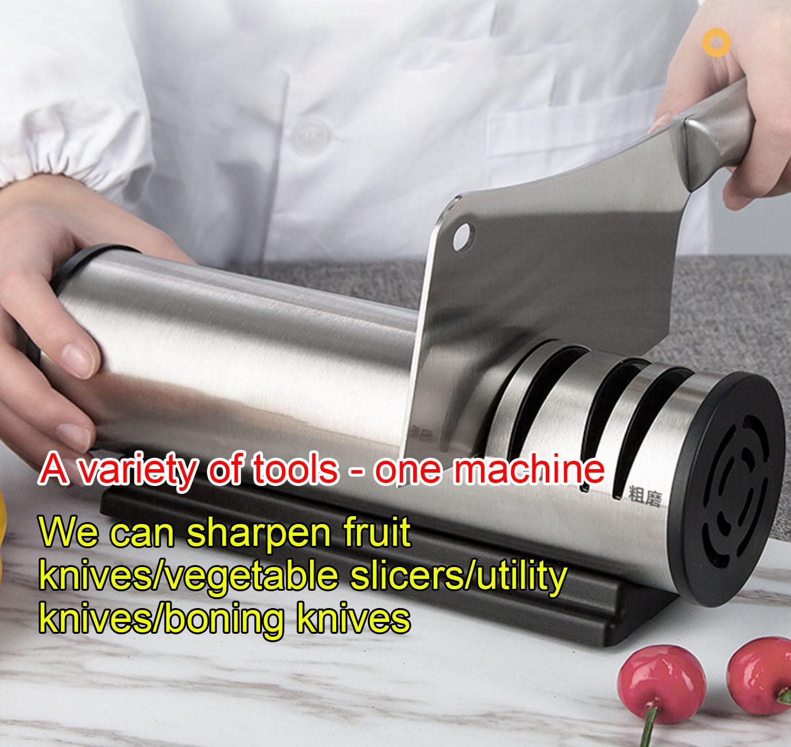 El afilador híbrido combina Afilado eléctrico y Manual, afilador de Cuchillos eléctrico, afilador de Cuchillos Profesional de 3 etapas eléctrico,