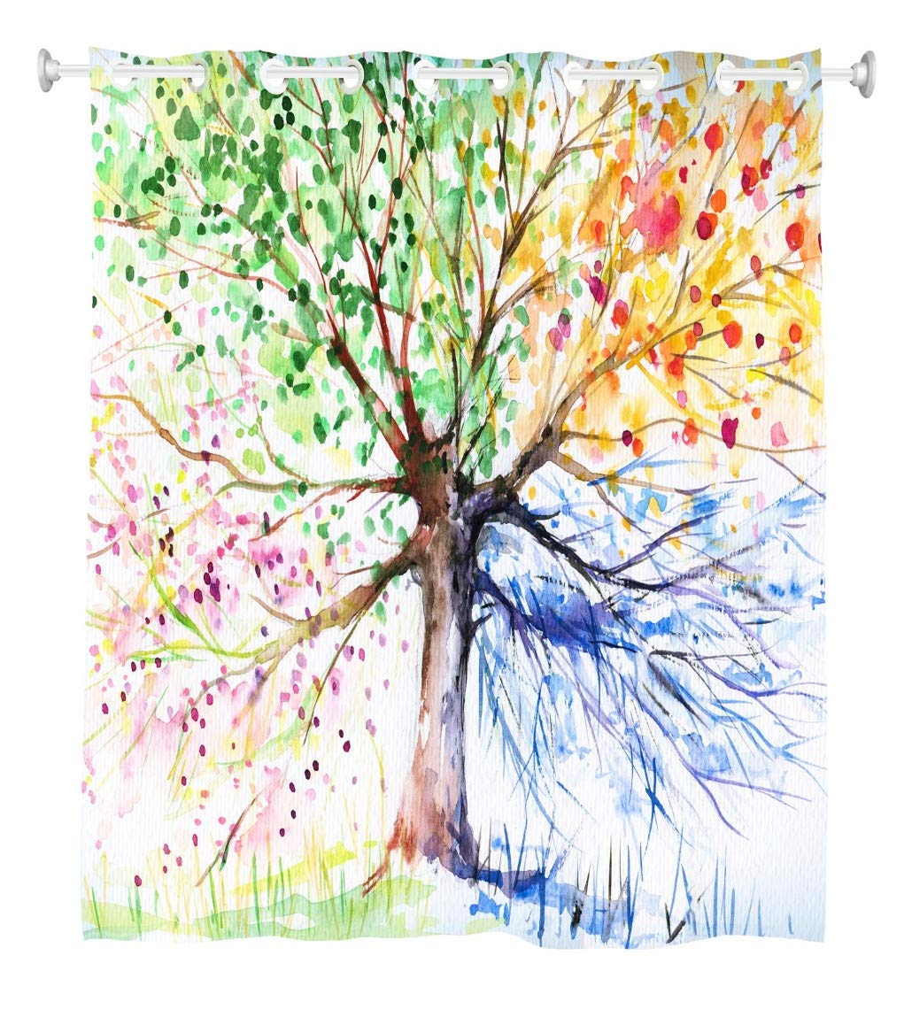 Duschvorhang Baum Des Lebens – Buntglas-Design, Boho-Stil, 180x180 Cm Mit 12 Haken