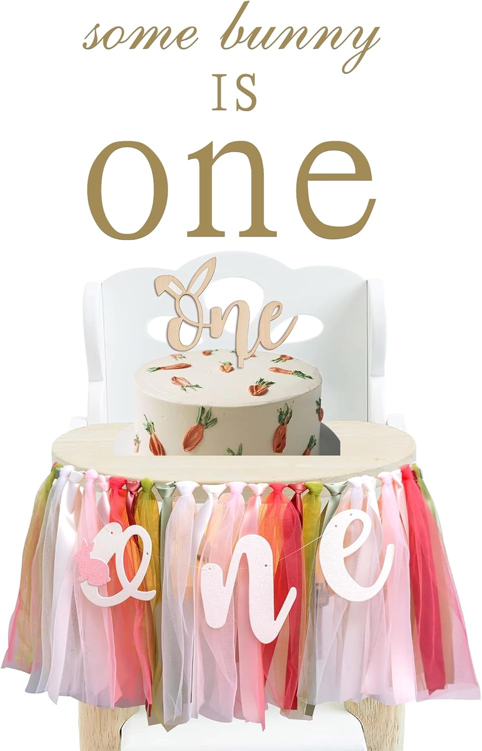 Some Bunny is one Decal - Easter Rabbit Theme First Birthday Decorations Decal, Bunny One Decal, Spring Easter Party Decorations Sticker for Ballon Arch, Backdrop...