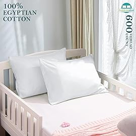 Youth Pillowcase 16 x 22 Size Set of 2 PC Kids Travel Pillow Case Cover Envelope Closure 600 Thread Count 100% Soft Egyptian Cotton & Hypoallergenic Youth Toddler Pillowcase 16x22, White Solid