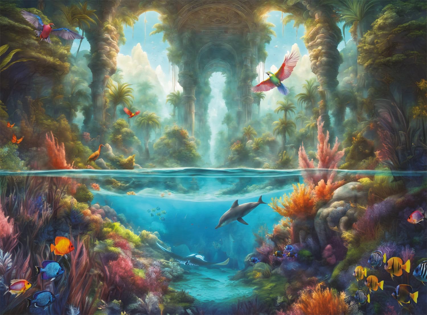 Buffalo Games - Noah Bay - Palace Gardens - Puzzle da 1000 pezzi per adulti - Puzzle impegnativo perfetto per serate di gioco - Dimensioni finite 26,75 x 19,75