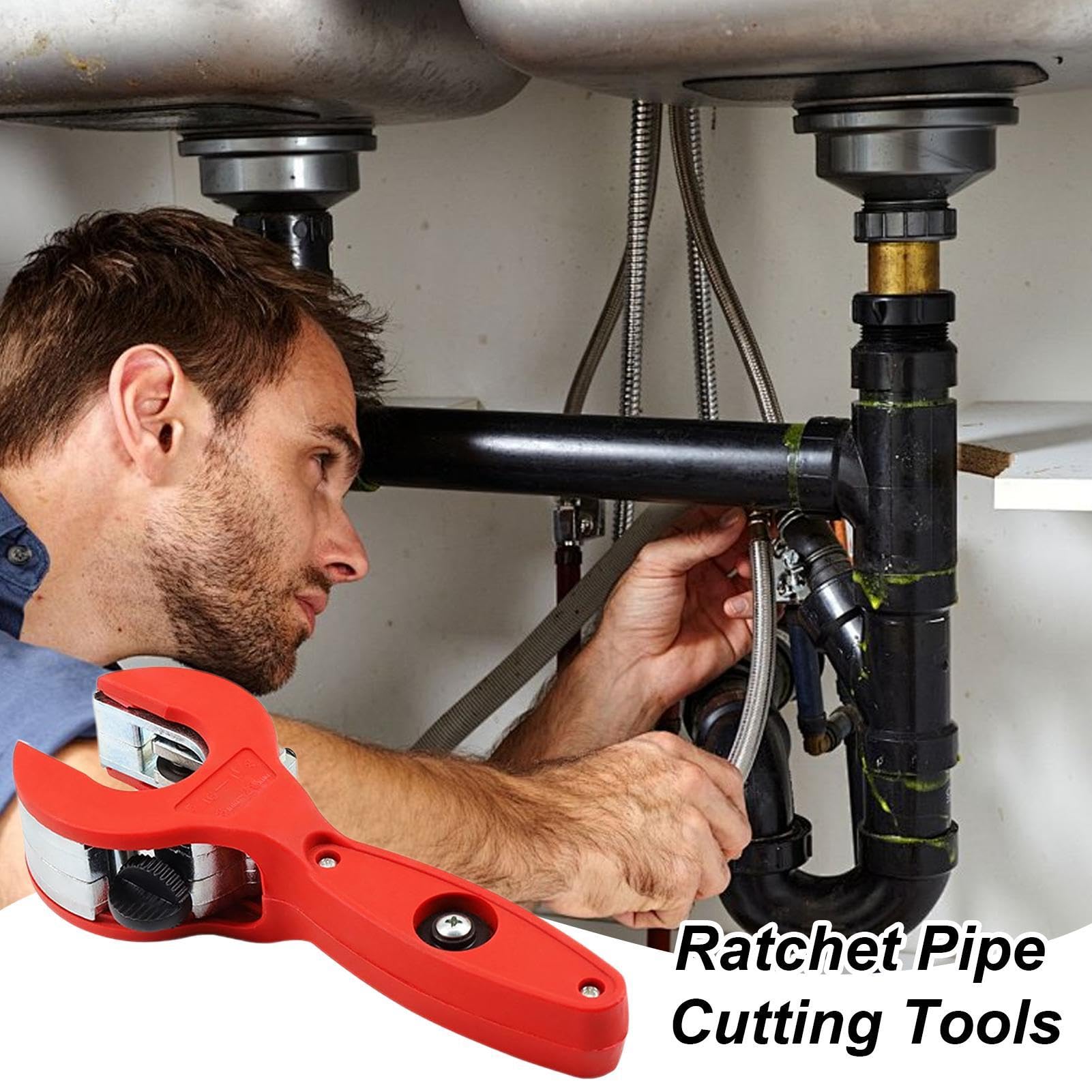 PVC Pipe Cutter - PVC Cutter Tool - PVC Pipe Shears | Ratcheting Pipe Cutting Tool | Copper Tube Cutter, Rigid PVC Pipe Cutter for Copper PVC Thin Stainless Steel Pipes