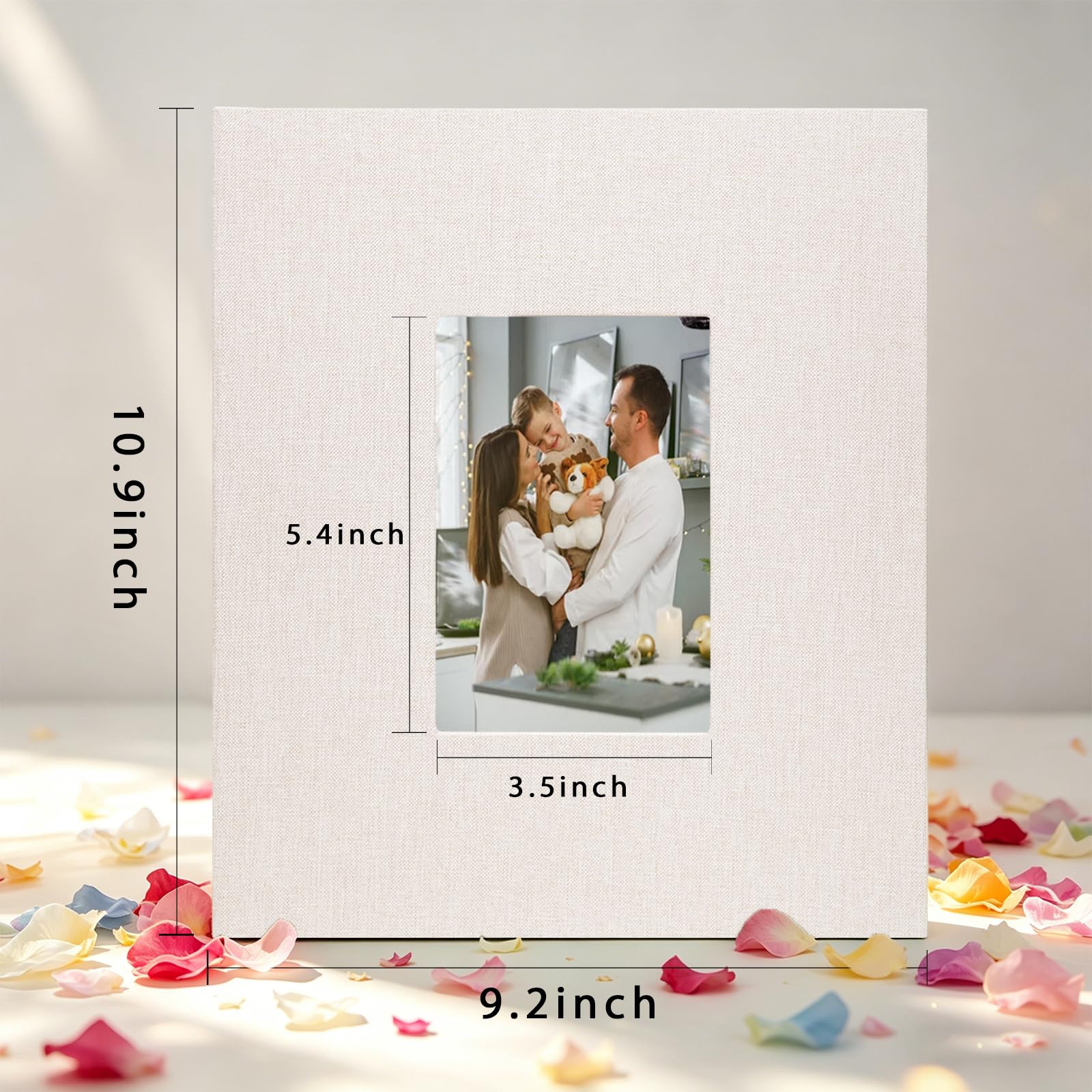 Lot de 2 albums photo en lin de 20,3 x 25,4 cm, album de 26 pages pouvant contenir 52 photos, dossier de présentation artistique pour photos ou certificats