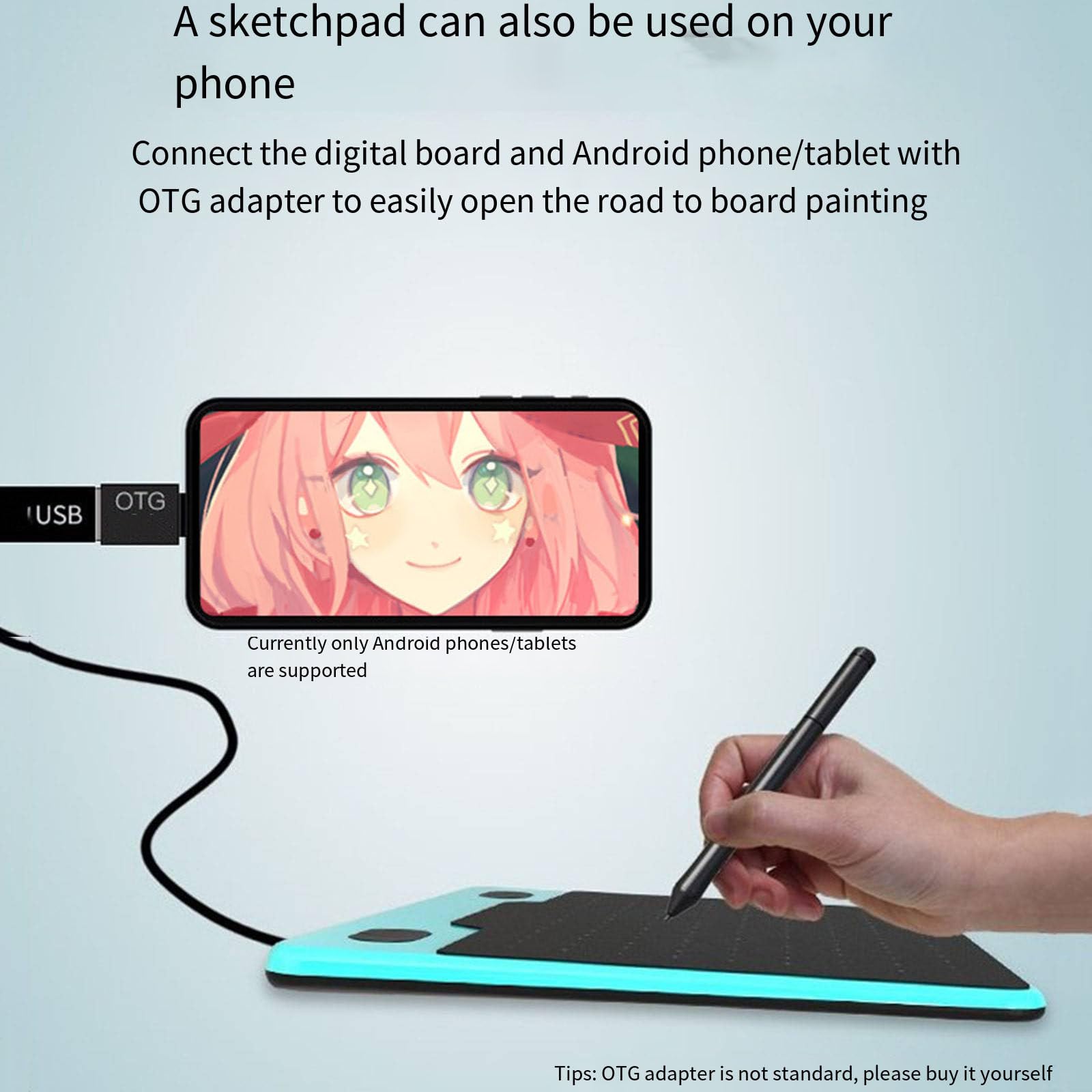 La scheda digitale senza installazione può essere collegata al tavolo da disegno dipinto a mano per computer da tavolo dipinto a mano,A