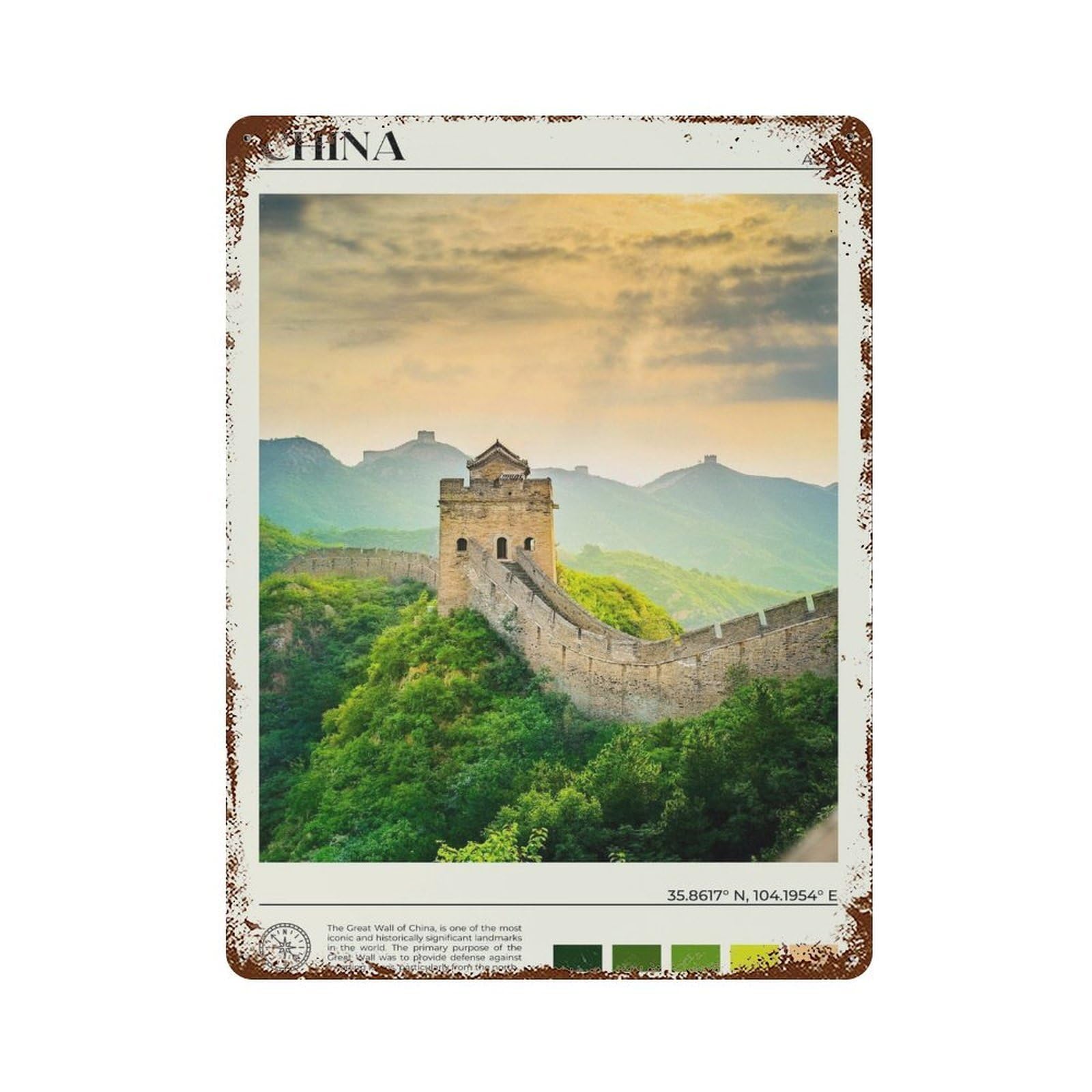 xiaoxiaoshen Real Photo China Decor Beijing Shanghai Asia Wall Decor Art Metal Tin Poster Modern Home Decor Art Home Bar Shop Decorations Vintage Sign 40x30cm