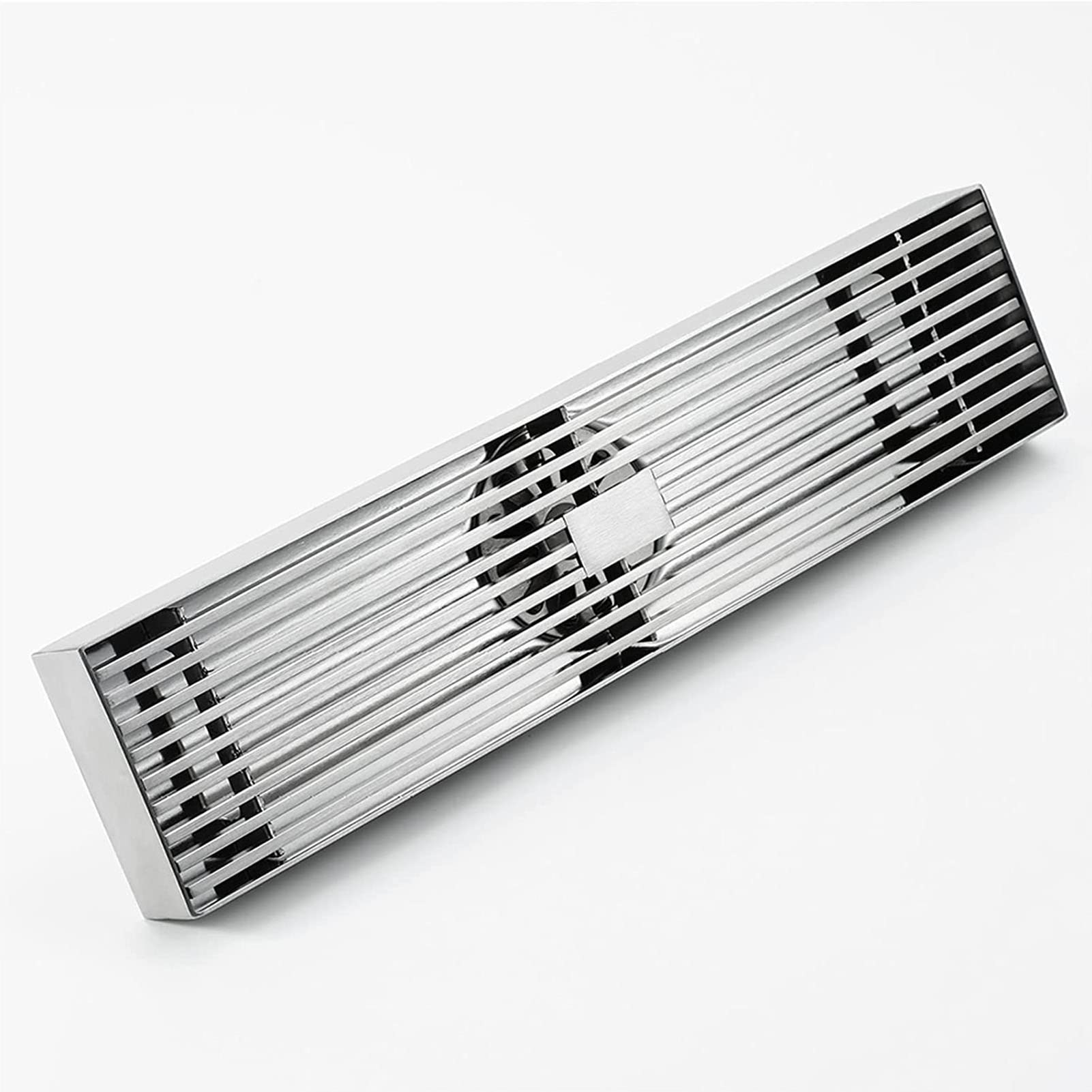 Scarico Doccia Lineare 30cm, Scarico a Pavimento Rettangolare per Bagno, Scarico Doccia in Acciaio Inox con Griglia Patten Rimovibile, Filtra Capelli, Scarico a Pavimento Doccia,Brushed nickel