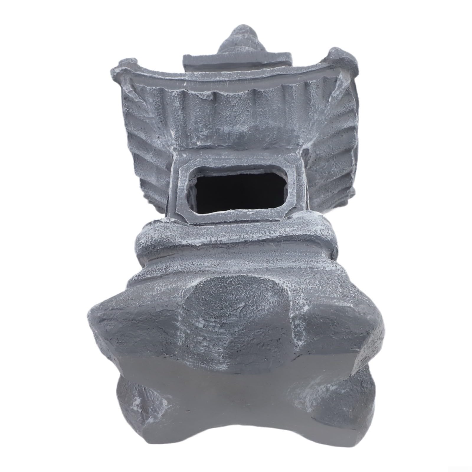 KiraKira Szara Polyresin solarna latarnia pagodowa, japońska statuetka ogrodowa zen ze zintegrowanym oświetleniem LED, do kompaktowej dekoracji na zewnątrz na patio (B)