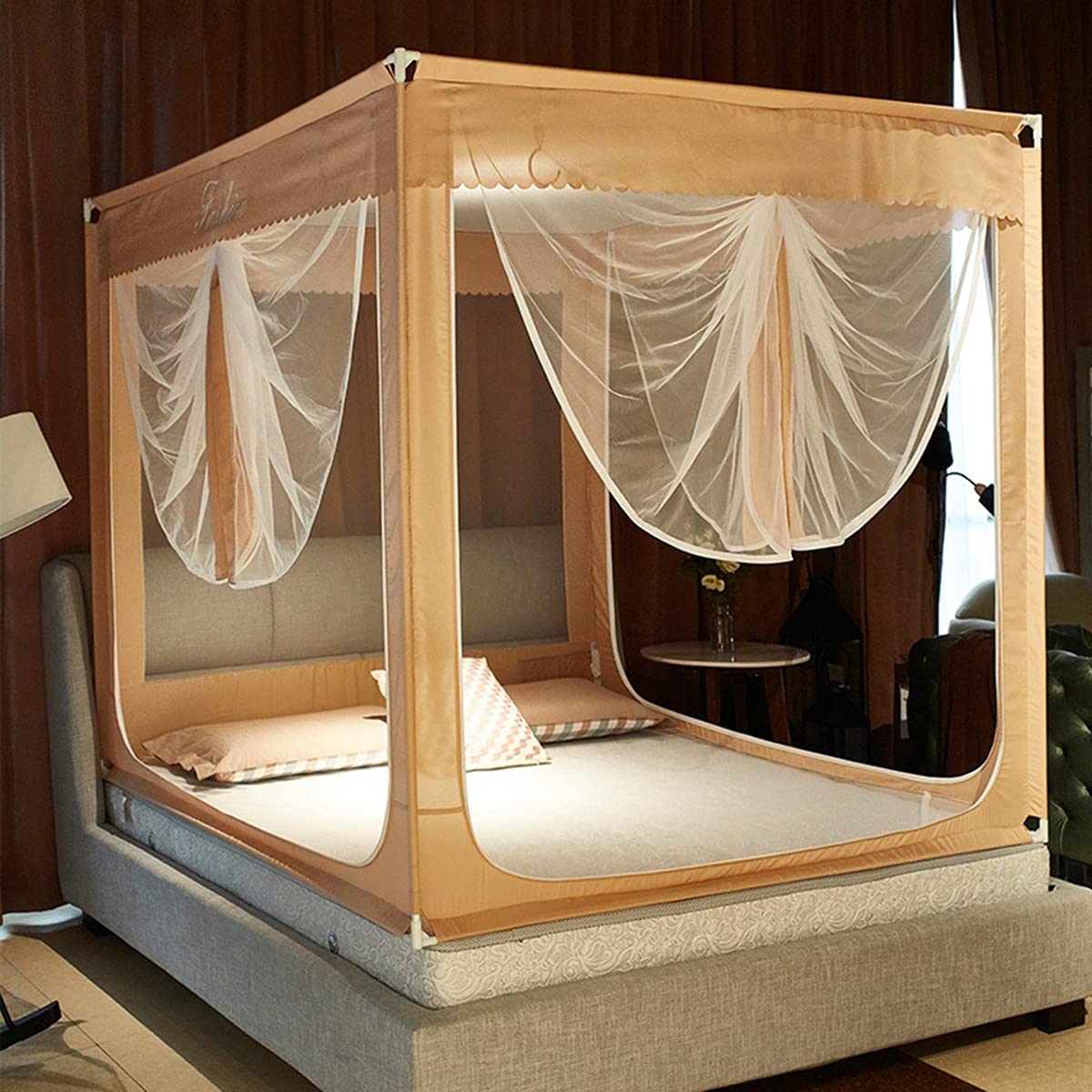 Moustiquaire de lit double contre les moustiques avec installation facile