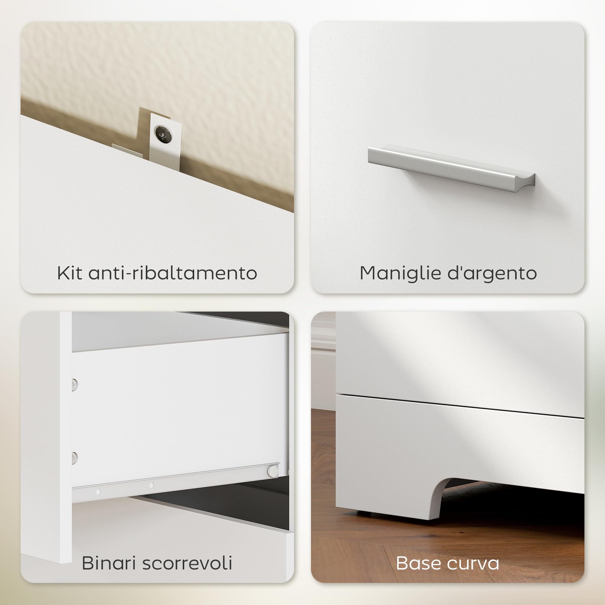 HOMCOM Libreria Scaffale Alta 182.2 cm a 3 Ripiani Aperti e 3 Cassetti, Libreria Verticale Salvaspazio, Mobile Portaoggetti in Legno per Soggiorno, Camera da Letto, Studio e Ufficio, Bianco