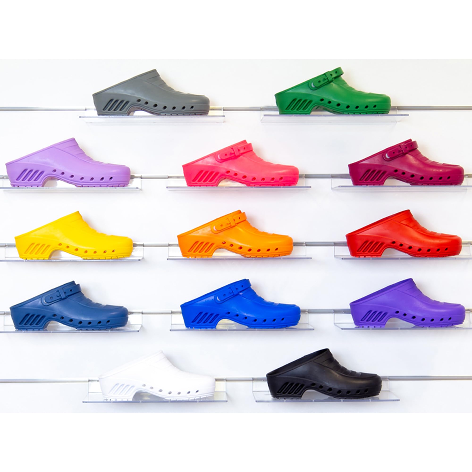 Gima - Sabots Professionnels, Anatomiques, Unisexe, Antidérapants, Antistatiques, Tige Non Perforée, Semelle Perforée, Couleur Orange, Taille EU 39, 1 Paire