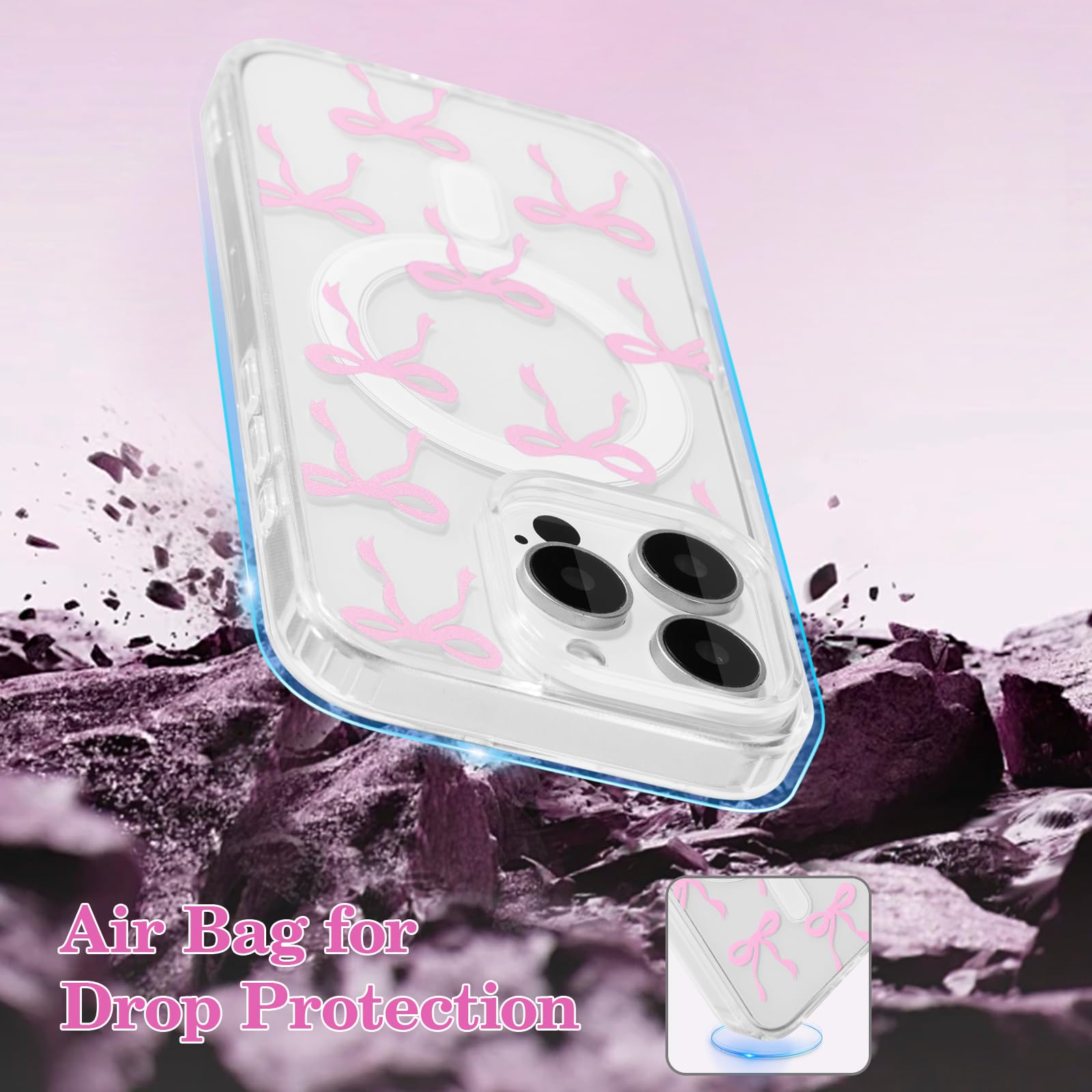 Amazon.com: UEEBAI Magnetic for iPhone 16 Pro Case, Bow Case