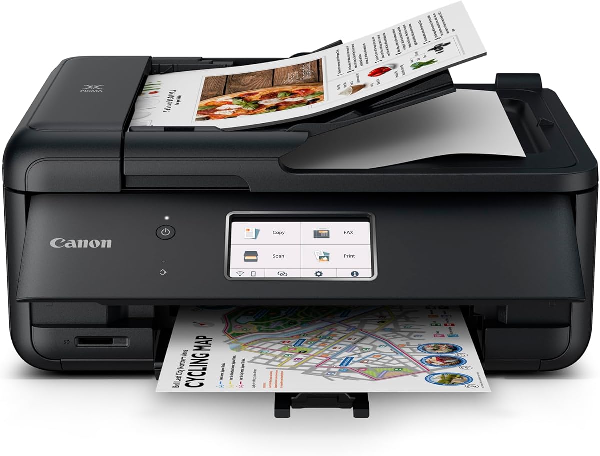 Canon PIXMA TR8620a - All-in-One Printer Home Office|Copier|Scanner|Fax|Auto Document Feeder | Photo, Document | Airprint (R), Android, Black, Works with Alexa : Office Products