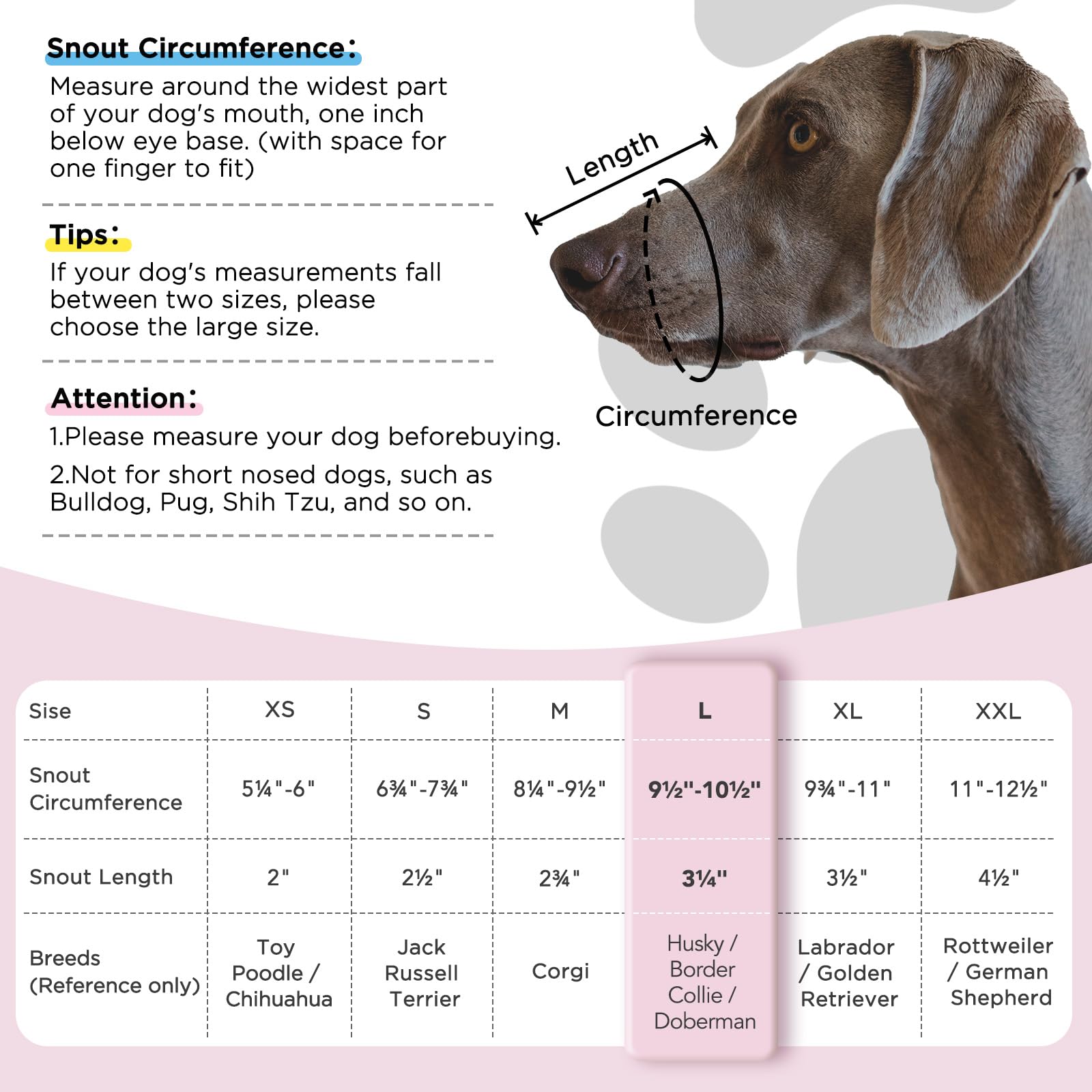 Dog Muzzle,Mesh Soft Muzzle for Small Medium Large Sized Dogs Breathable Reflective Adjustable Puppy Muzzles with Collar for Scavenging Grooming Biting Chewing,Allows Panting and Drinking(Pink L) - Image 3