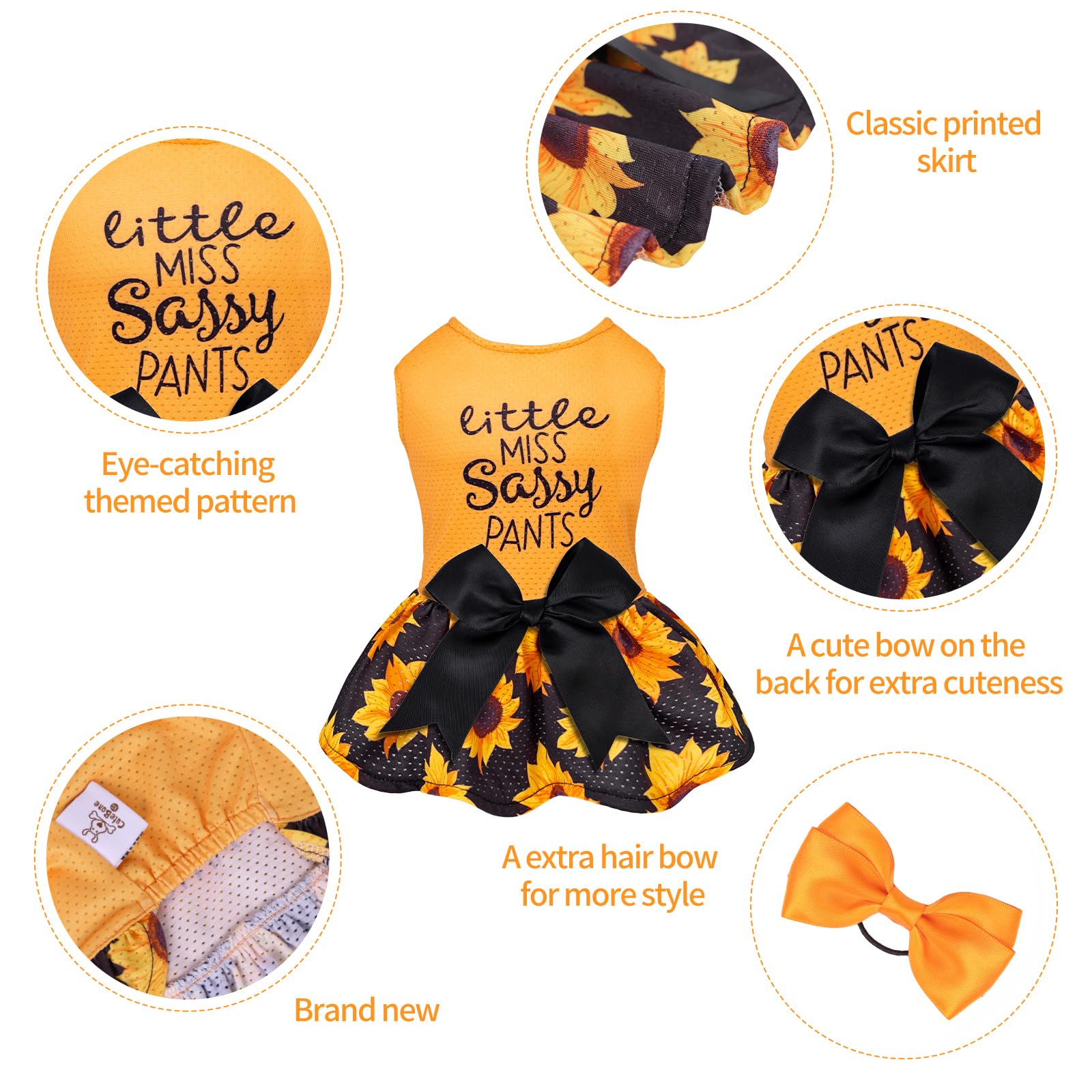 The CuteBone Dog Mesh Dress offers a lightweight and stylish option for small dogs and cats, complete with a matching bow.