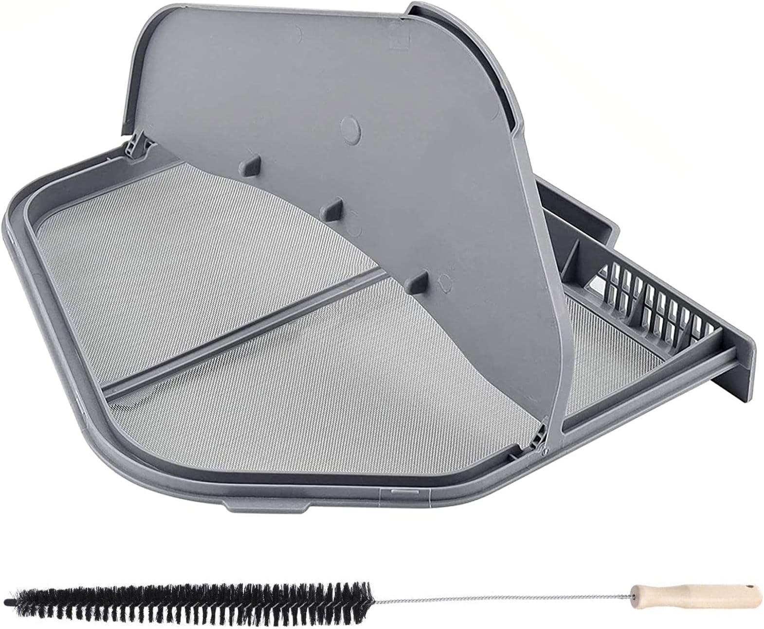 DC97-16742A Dryer Lint Trap Screen Filter Replacement for Samsung Dryer-Replaces AP5306681, DC61-03048A, DC61-02610A, DV45H7000EW/A2, DV40J3000GW/A2, DVE50R5200W/A3 with Flap and Vent Cleaner Brush