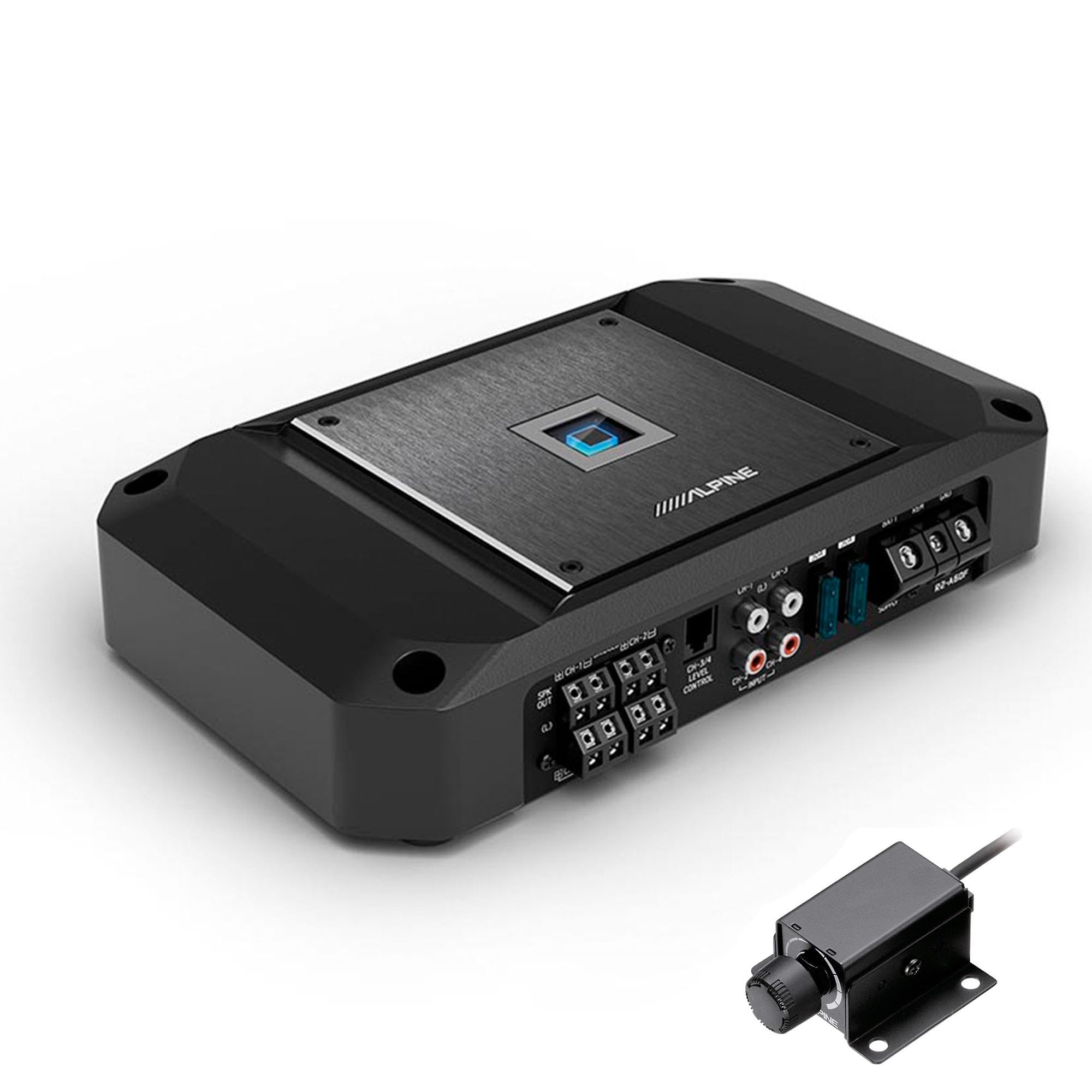 Alpine R2-A60F R-Series 4-Channel Amplifier & RUX-KNOB.2 Remote Bass Knob Bundle