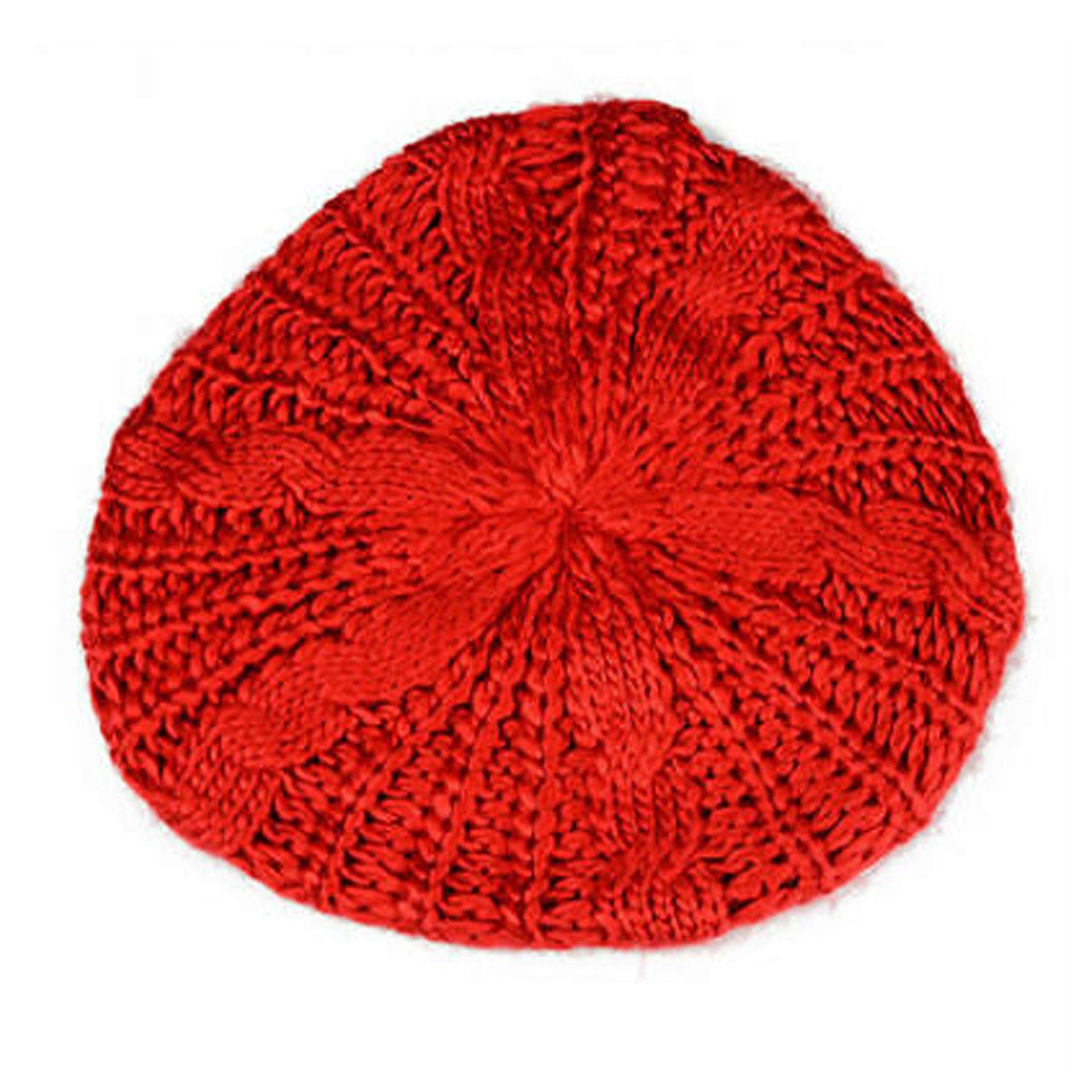 Simply Gorgeous Ladies Stylish Beanie Knitted Hat Beret Style - Red