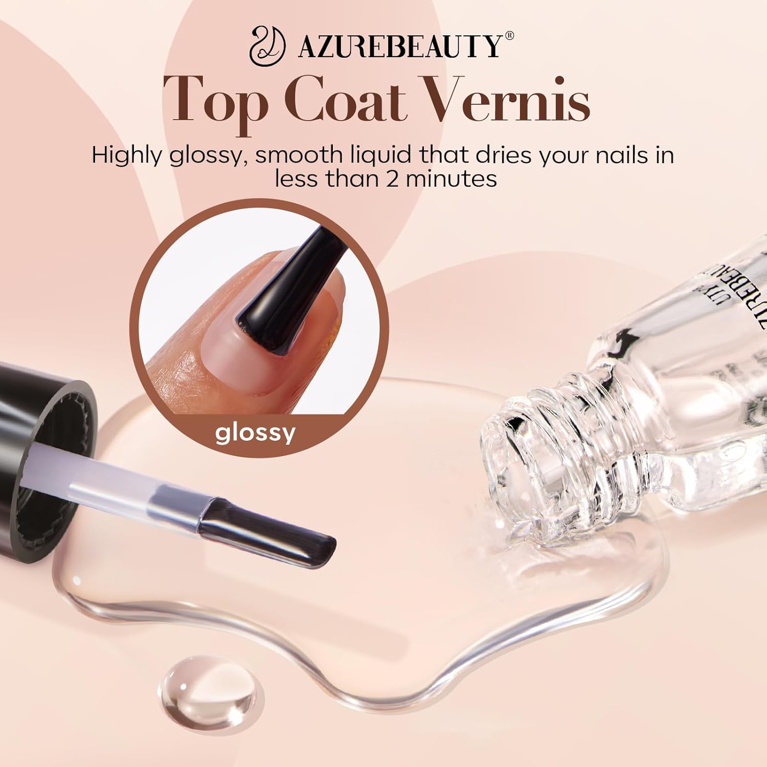AZUREBEAUTY Nail Polish Set, Fall Winter Brown Glitter 4 Colors Nail Lacquer for Fragile Nail with High Shine Fast Dry Top Coat