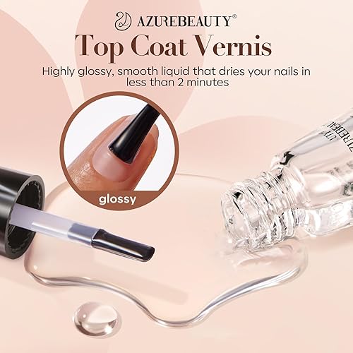 Miniatura 8 de AZUREBEAUTY Esmalte de uñas de otoño e invierno + kit de iniciación de polvo de inmersión, más de 21 días de larga duración, esmalte de uñas de