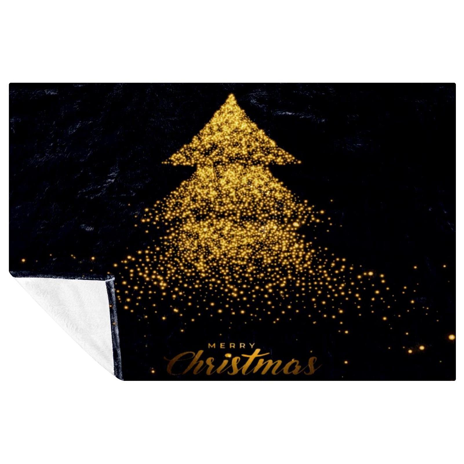 Couverture douce et chaude 150x100 plaid lit canapé pique-nique camping motif sapin Noël