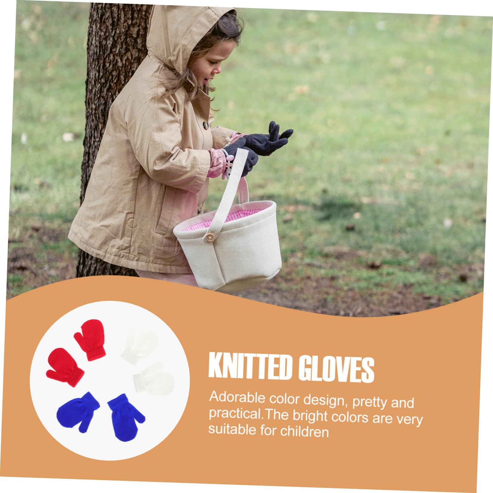 LIFKOME 48pares Guantes Para Niño Niña Mitones Cómodos y Cálidos Para Invierno Protección Completa Para Manos Disponibles