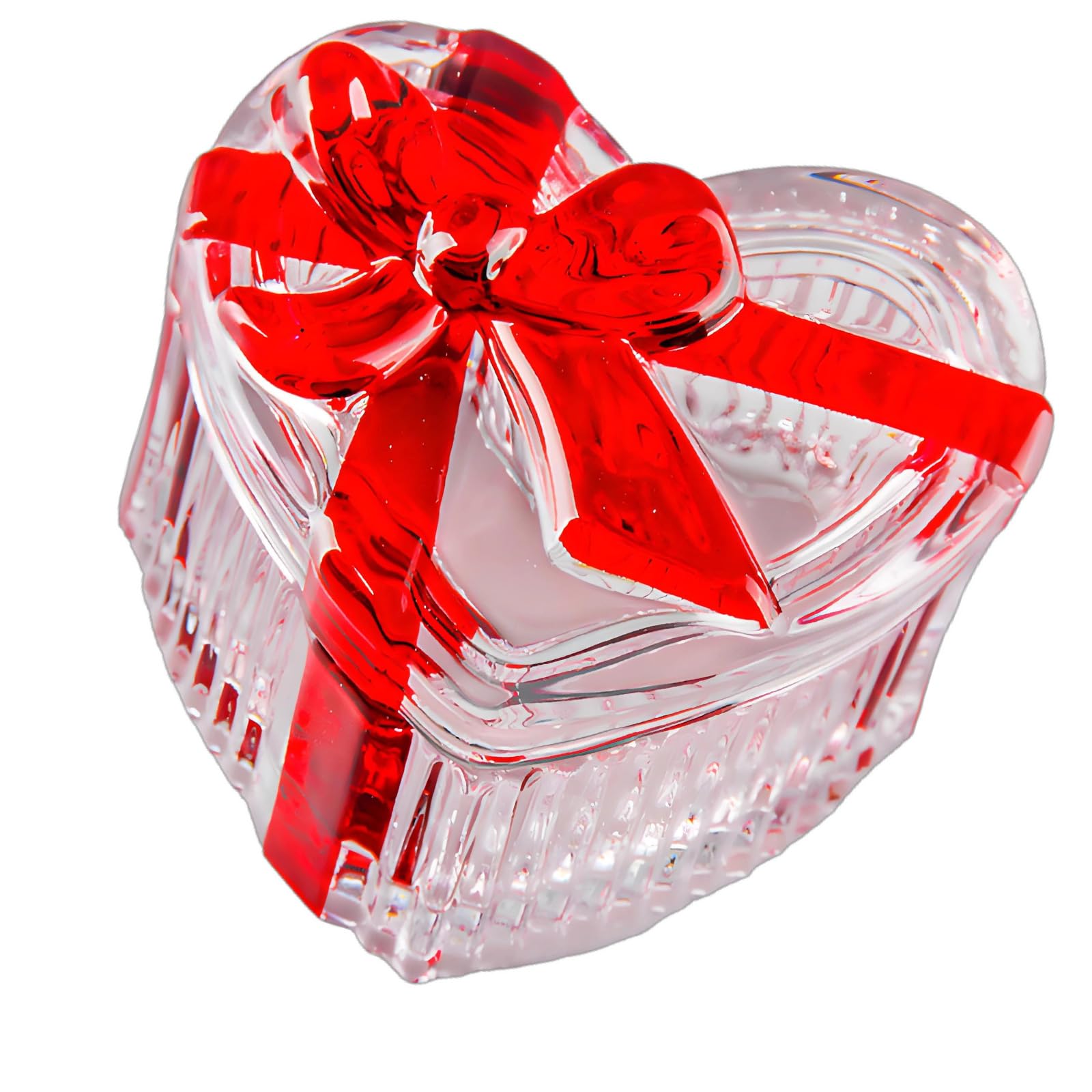 Tsophreniq Candy with Lid Christmas Glass Crystal Candy Jar Decorative Covered Glass Jar Jewelry Box Buffets Biscuit Container Jewelry Box
