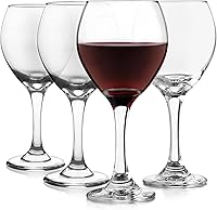 Libbey Classic Red Wine Glasses Set of 4, 13.5oz Dishwasher Safe Stemmed Glasses, Timeless Wedding Gift