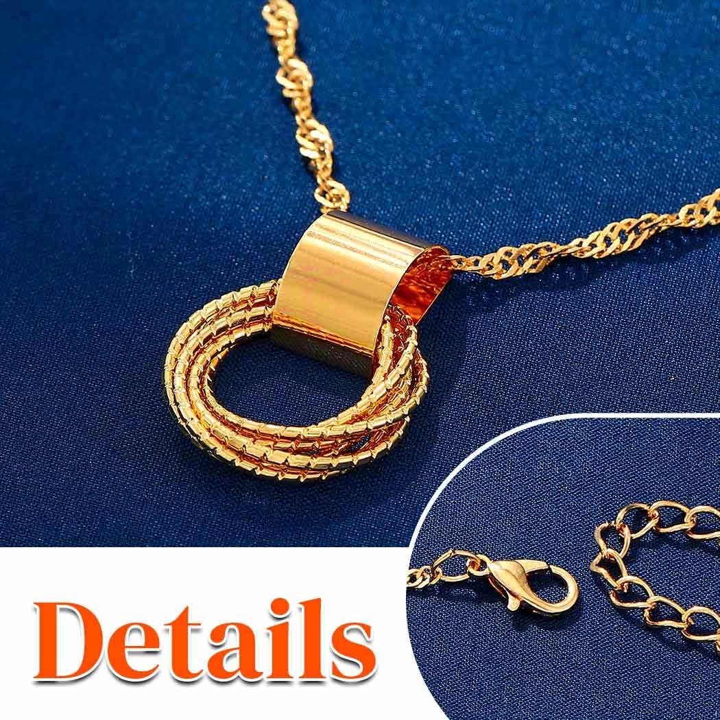 Elegant Necklace Earring Set Dainty Trendy Pendant Jewelry Set for Women - Image 4