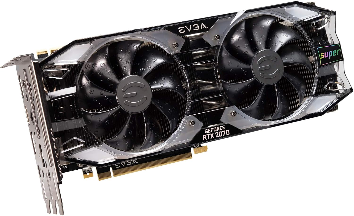EVGA GeForce RTX 2070 Super XC Ultra+, Overclocked, 2.75 Slot Extreme Cool Dual, 70C Gaming, RGB, Metal Backplate, 8GB 15.5GHz GDDR6, 08G-P4-3175-KR