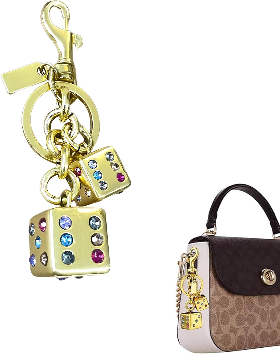 Metal Dice Bag Charm Keychain Y2K Keychain Accessory Decoration Fashion Gifts for Men and Women