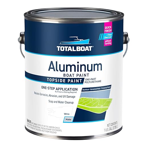 TotalBoat-520632 Aluminum Boat Paint for Canoes, Bass Boats, Dinghies, Duck Boats, Jon Boats and Pontoons (White), 1 Gallon (Pack of 1)