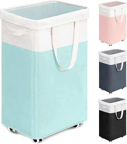 Miniatura 107 de Goodpick Laundry Baskets with Wheels and Handle, 2-Pack 75L Collapsible Laundry Baskets, Clothes Laundry Basket with Removable Wash Bags for Corner