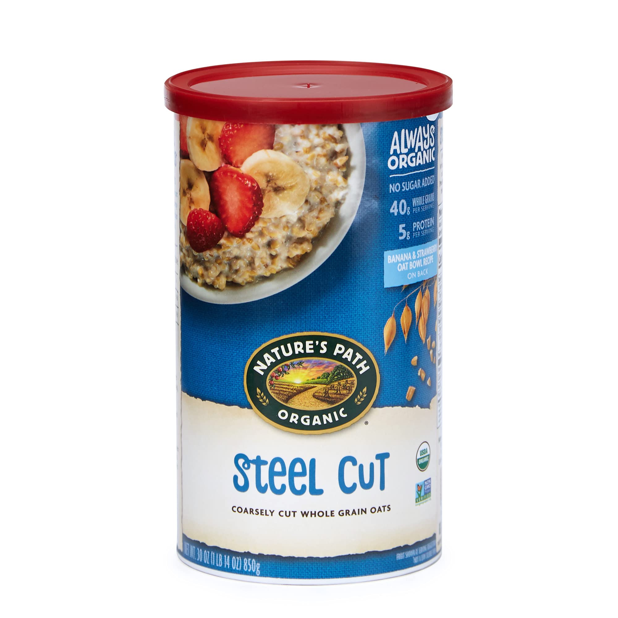 Nature's Path Organic Steel Cut Oats Oatmeal, 30 oz (Pack of 1), Non-GMOUSDA Organic
