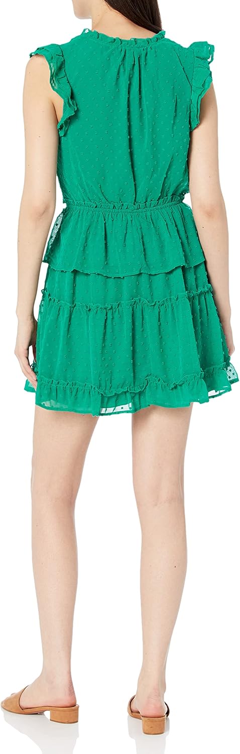 Speechless Women's Flutter Sleeve Clip Dot Ruffled Dress - Image 2