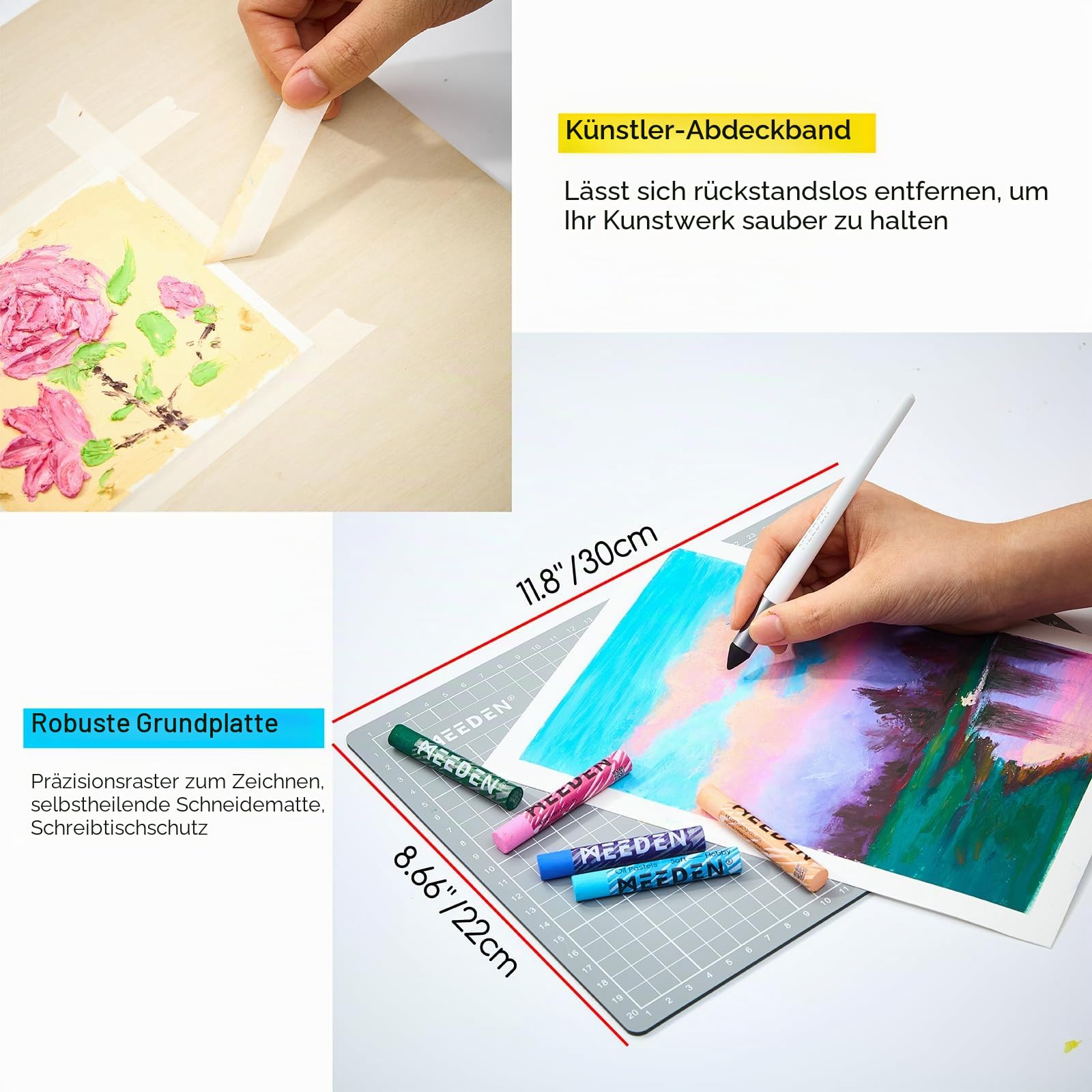 MEEDEN Weiches Ölpastell-Set: 102-teiliges Ölpastell-Set mit 72 Farben und 6 weißen Pastellkreiden – All-in-One-Ölkreiden mit Papier, Palettenmesser, Abdeckband – Kunstbedarf für Künstler, Anfänger