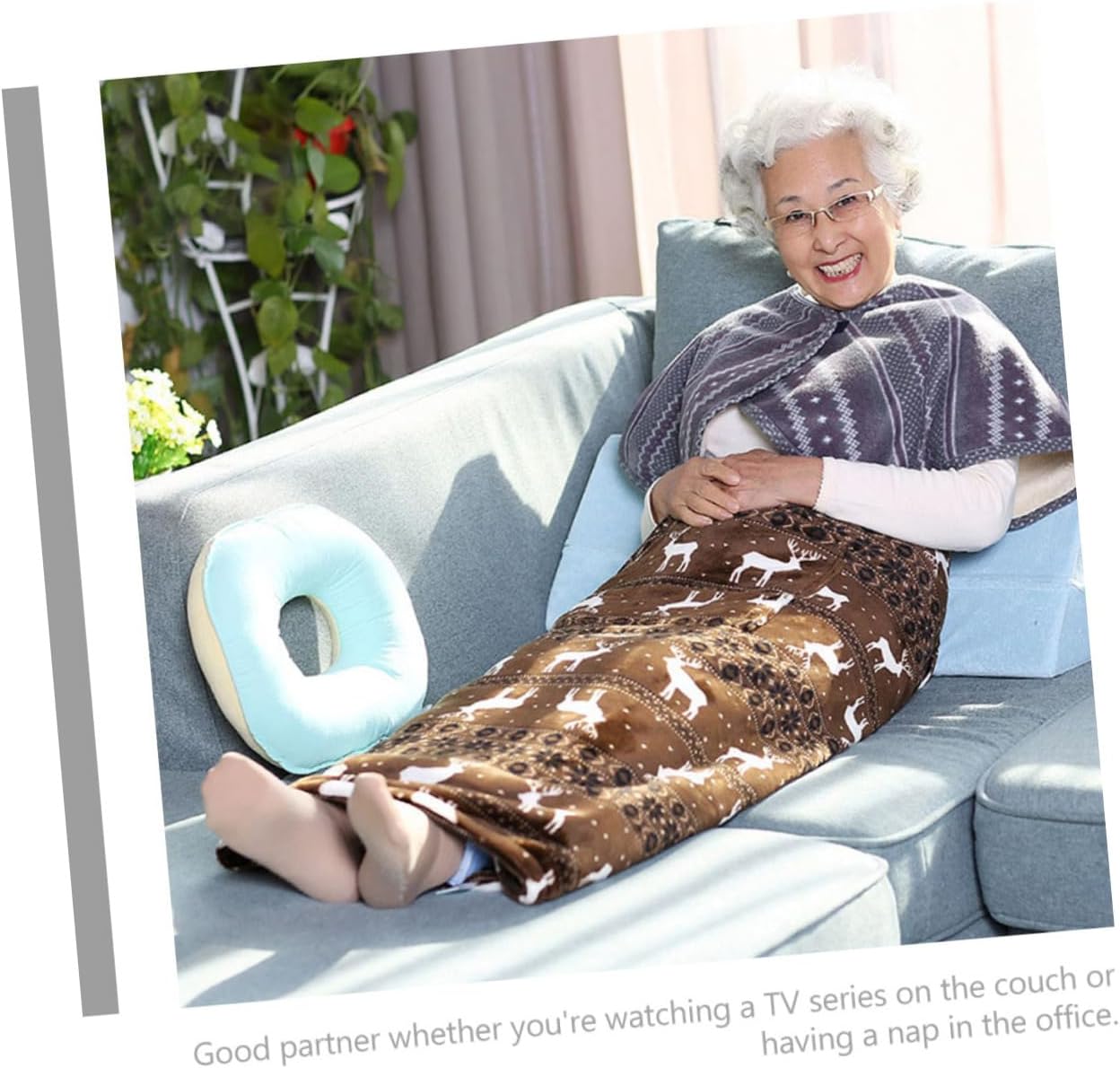 PRETYZOOM Double-Sided Thermal Blanket Comfy for Winter Autumn Bed Couch Car Wheelchair Nap Blanket