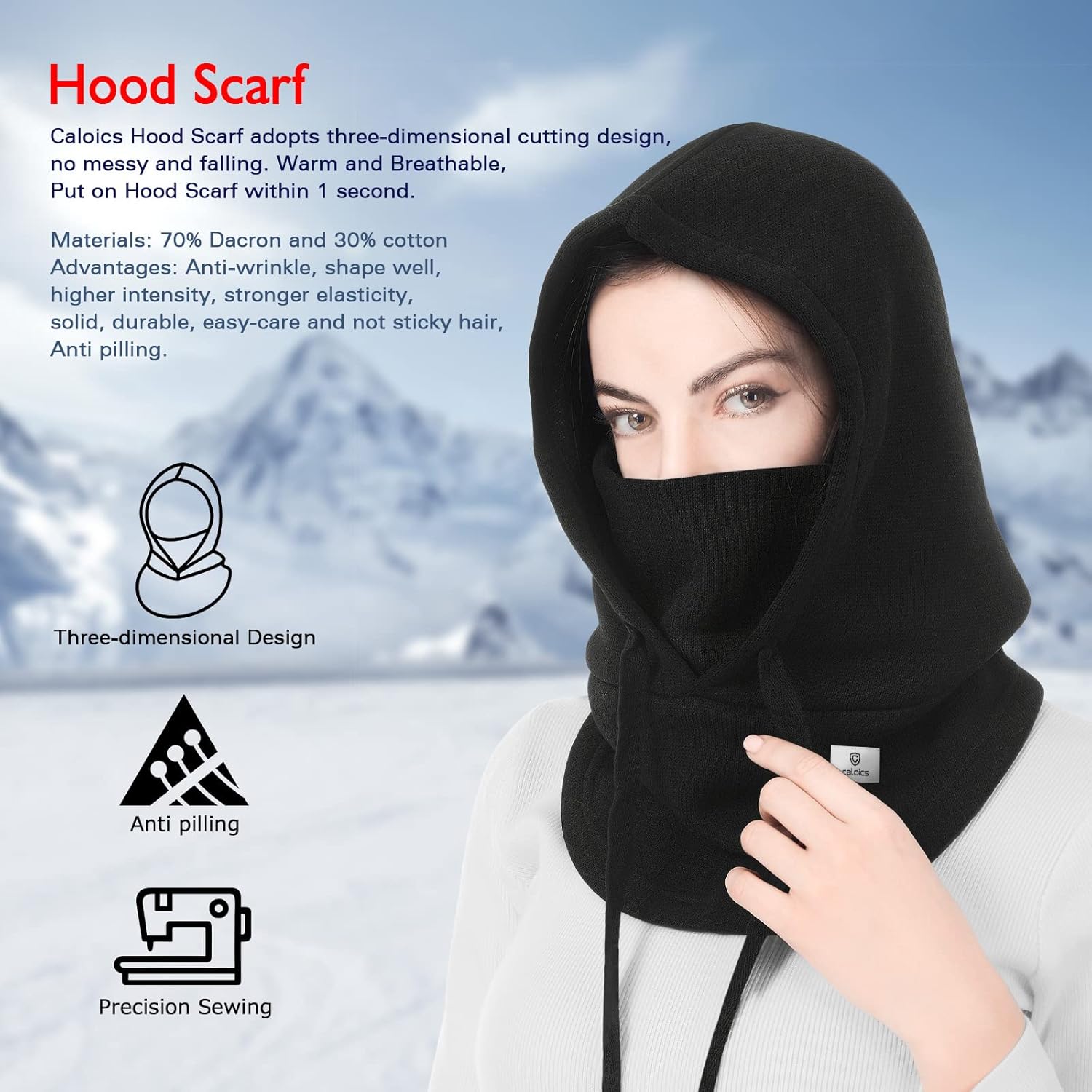 C CALOICS Ski Mask Winter Balaclava for Cold Weather Windproof Face Mask for Men Women Skiing Snowboading & Motorcycle Riding