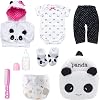 8 Pcs Reborn Baby Girl Doll Clothes Panda Outfits Accesories for 20-23 Inch Reborn Doll Newborn Baby Girl with Backpack&Diaper