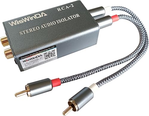 Aislador de ruido RCA Audio Eliminador de zumbido (no afecta a los graves) Filtro de ruido de carcasa de aluminio Aislador de ruido de bucle de