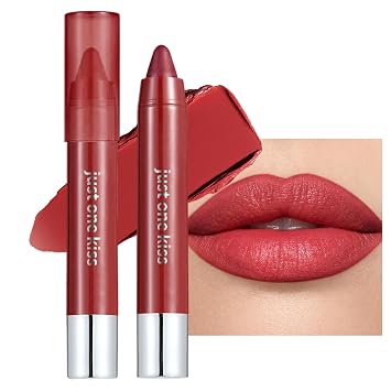 Rich Berry Rose Cream Lipstick Lip Crayon, Hydrating Lipstick for Women, Smooth Natural Color Tinted Lip Balm & Lip Crayon Liner in One, Buildable Color with Soft Finish, 10