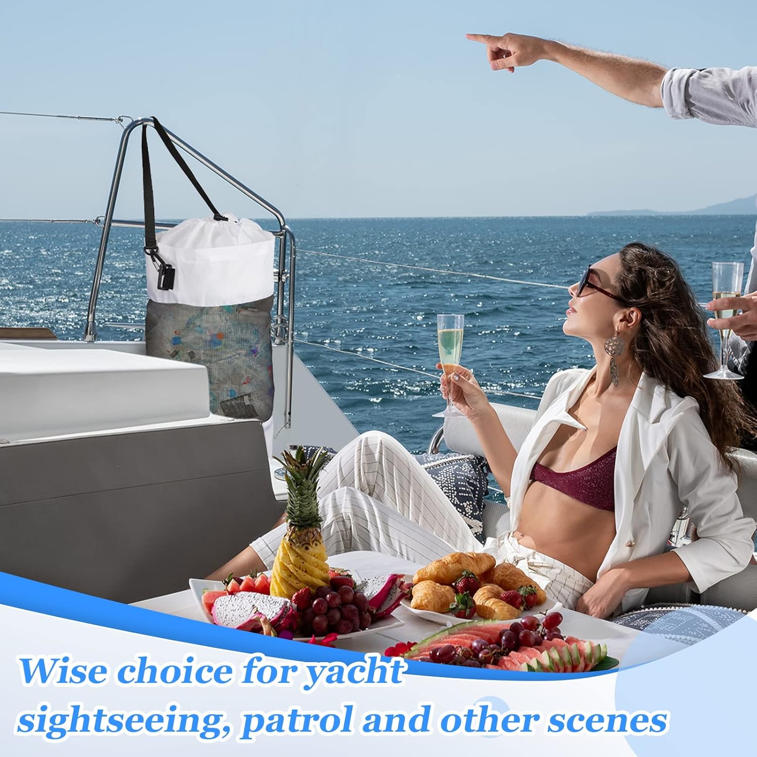 2 Packs Portable Boat Accessories Trash Bags Mesh Trash Bags Boats Trash Can Boat Garbage Container for Boat Kayak Camper Fishing Cabin Storage Men Women Adults