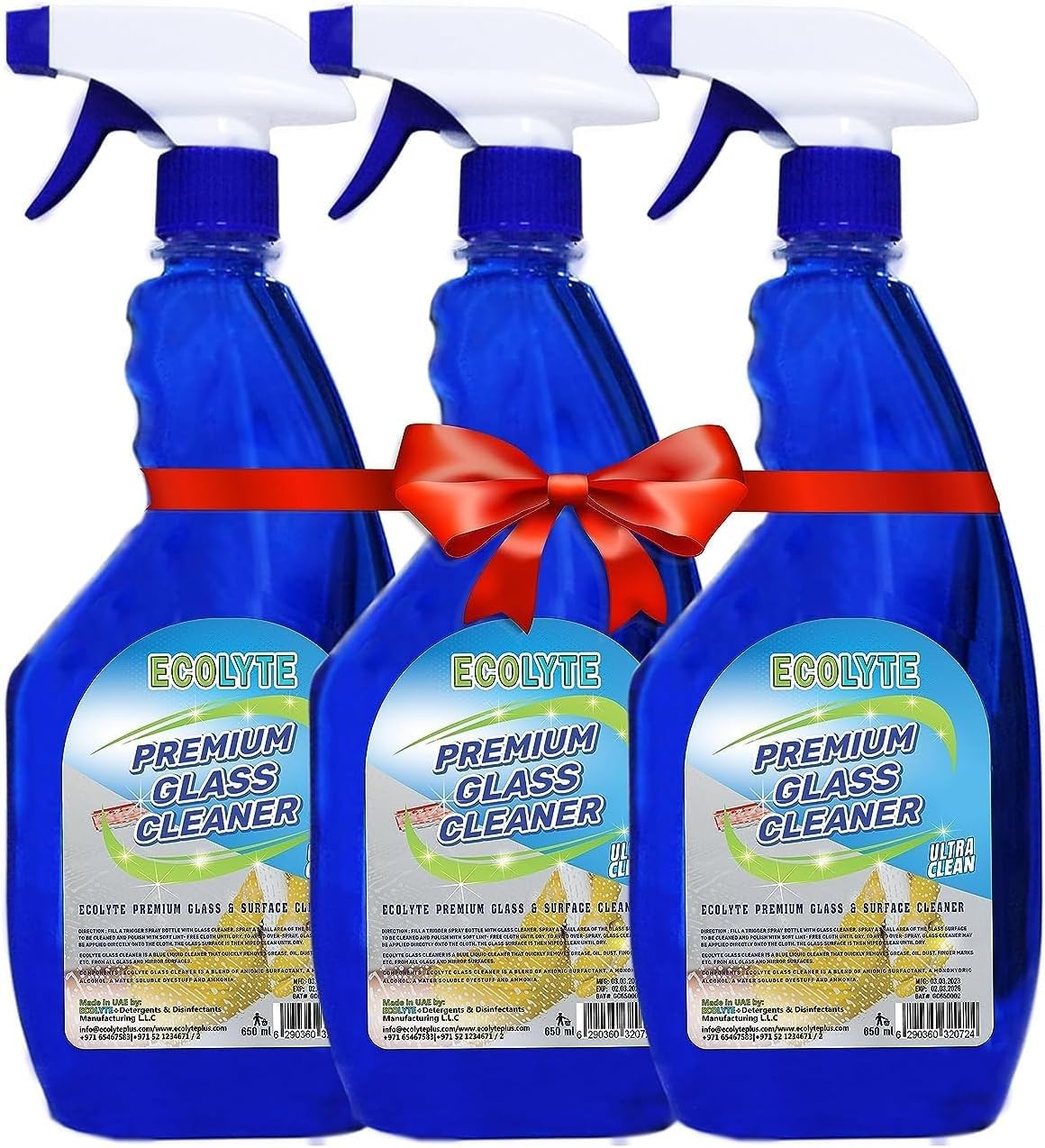 Ecolyte Premium Glass & Surface Cleaner with Streak Free Shine - Pack of 3