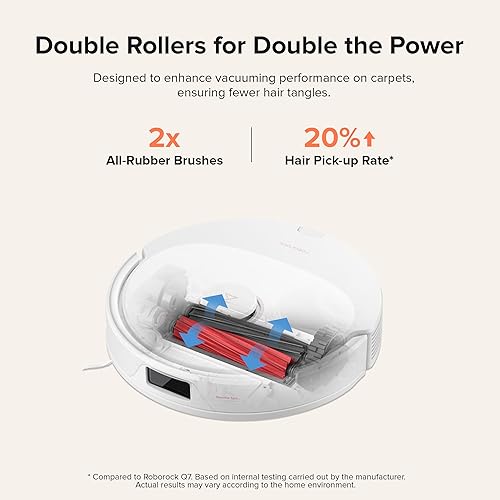Miniatura 6 de Roborock Q8 Max+ Robot Aspiradora y Mop, Autovaciado, Limpieza Sin Manos por hasta 7 Semanas, Evite Obstáculos con Tecnología Reactiva, Succión