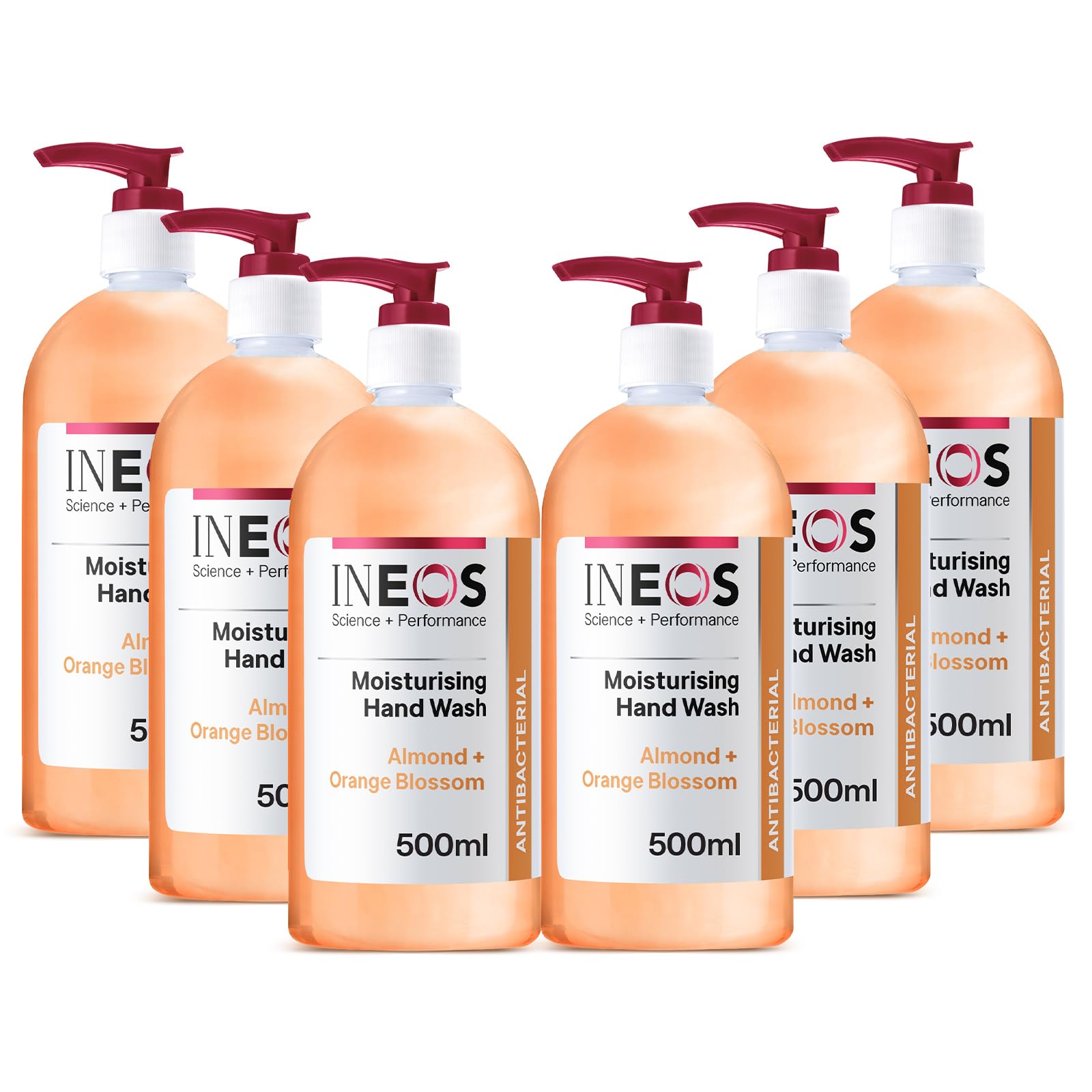 INEOS Moisturising Liquid Hand Soap Almond & Orange Blossom 6 x 500ml