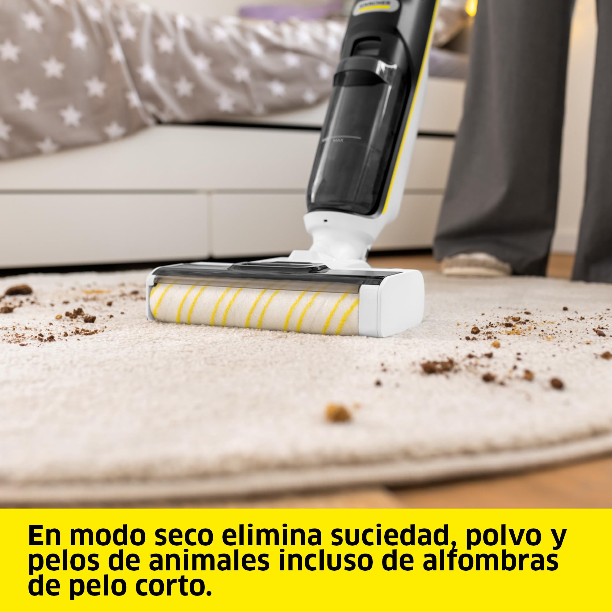 KÄRCHER fregadora aspiradora eléctrica sin Cable FCV 4 con 4 Modos de Limpieza, duración de la batería: Aprox. 45 min, Rendimiento de Superficie por Carga: Aprox. 200 m²