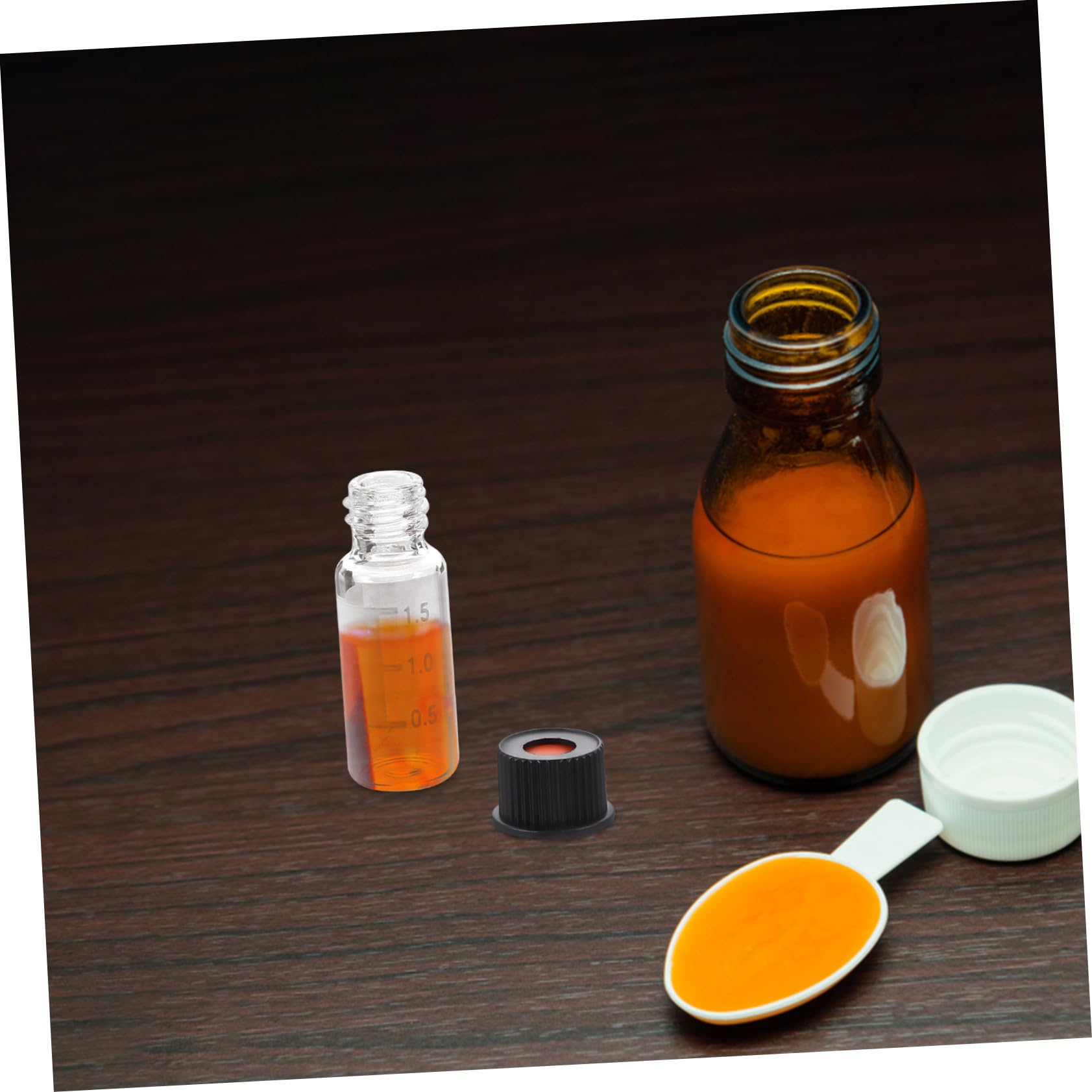 Ciieeo Botellas de Vidrio Rosca 8-425 de 2 Ml para Laboratorios, Paquete de 100 Piezas, Material Sintético, Evita Fugas, Adecuado para Polvos y Cuidado Piel