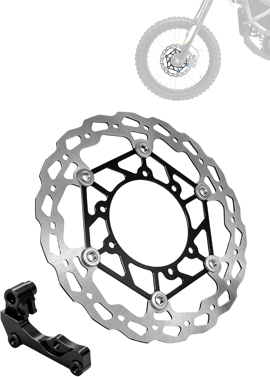 270mm Floating Brake Disc for Surron Ultra Bee,Electric Dirt Bike Disc Brakes Rotor with Mount Adapter for Sur Ron Ultra Bee