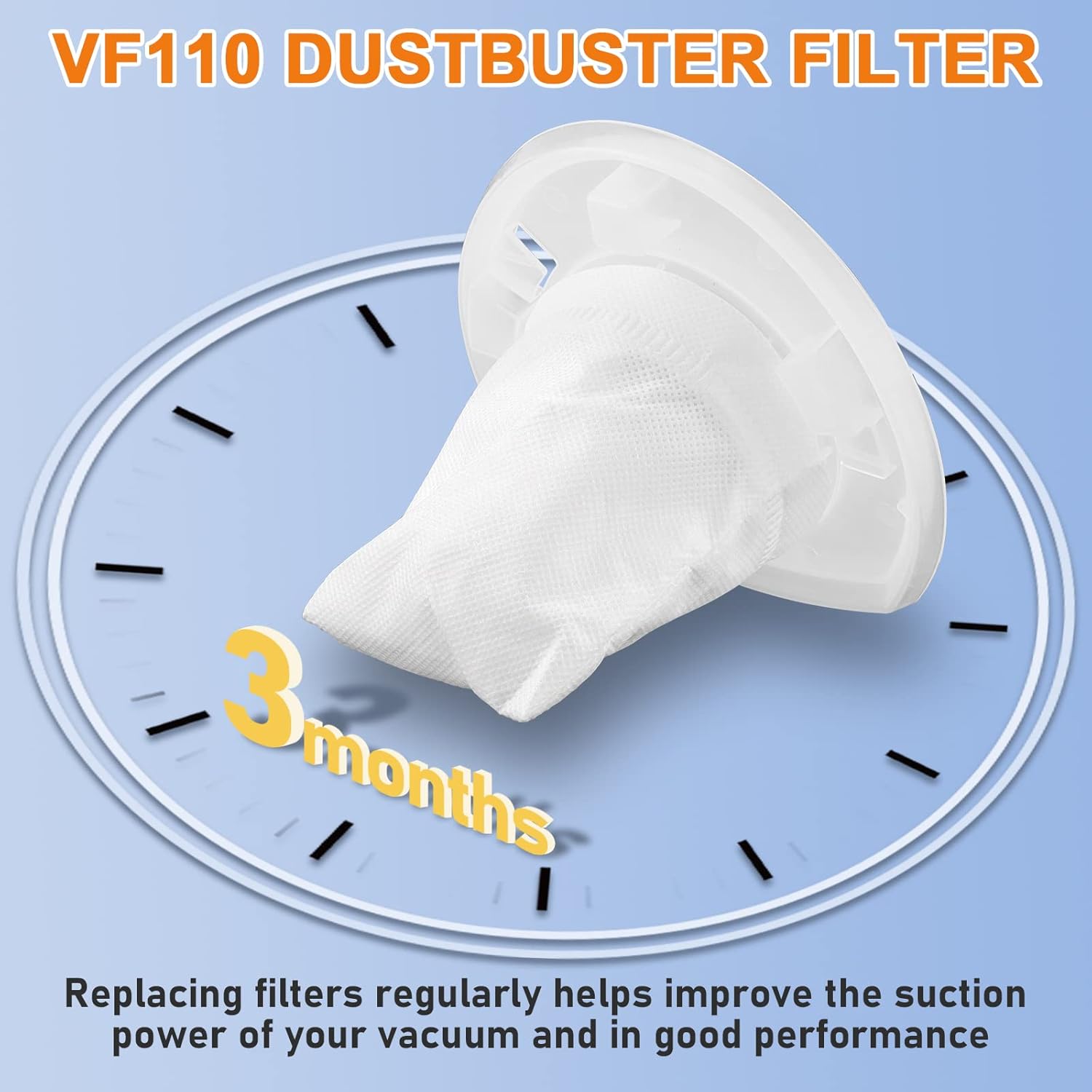 VF110 Dustbuster Filter for Black&Decker Handheld Vacuum Filters Compatible with Dustbuster Cordless Hand Vacuum CHV9610 CHV1210 CHV1510 CHV1410 BDH2000L-9packs by MIFLUS : Home & Kitchen