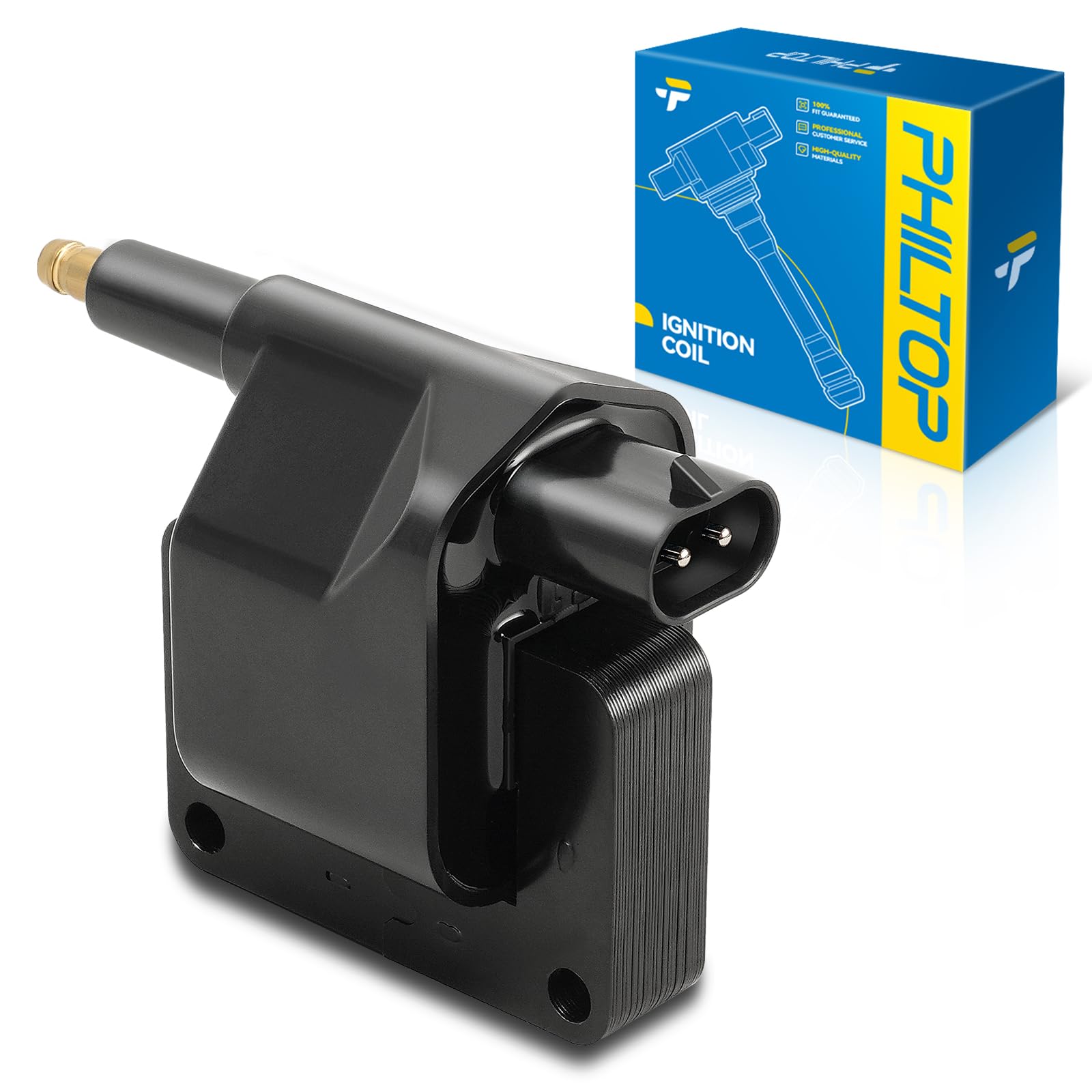 PHILTOP UF97 Ignition Coil Pack Fit for 1994-1997 Ram1500 Ram2500, 1991-1995 Wrangler Acclaim Spirit Caravan, 1991-1997 Cherokee, 1993-1997 Grand Cherokee